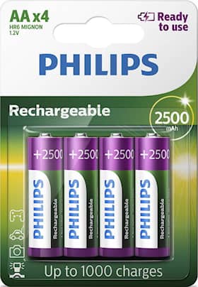 Philips Batteri AA 2500 mAh 4-pack