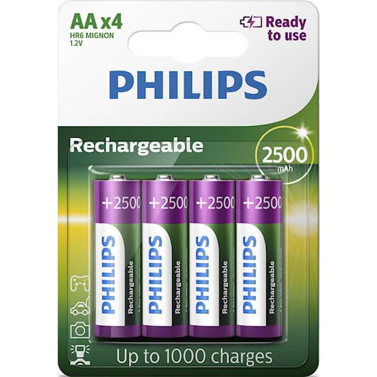 Philips-batteri AA 2500 mAh 4-pakning