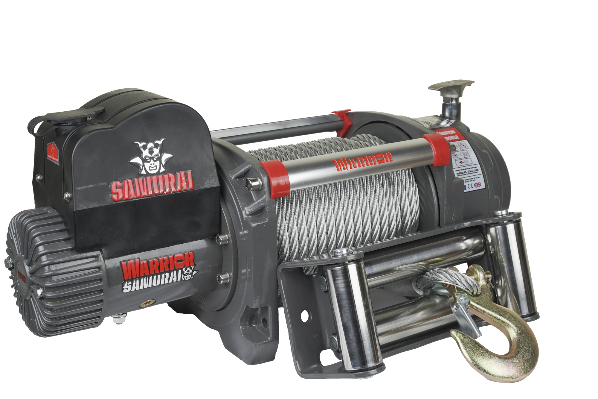 Warrior Winches Samurai 20,000 Heavy Duty, 12V Stålvajer Vinsch