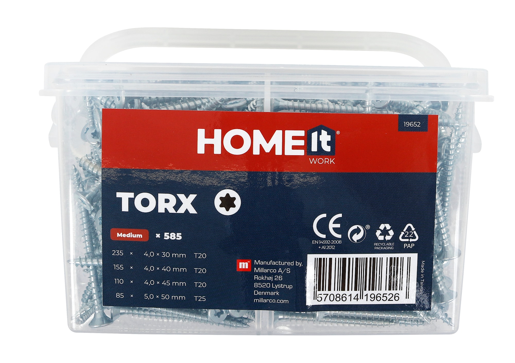 Work It® Skruvlåda TORX Medium för användning inomhus 585 st.