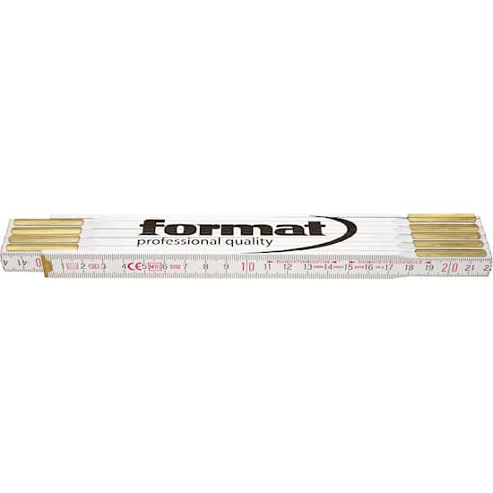 Format Meterstock, trä, vit, 2m, mm, 16x3,3mm