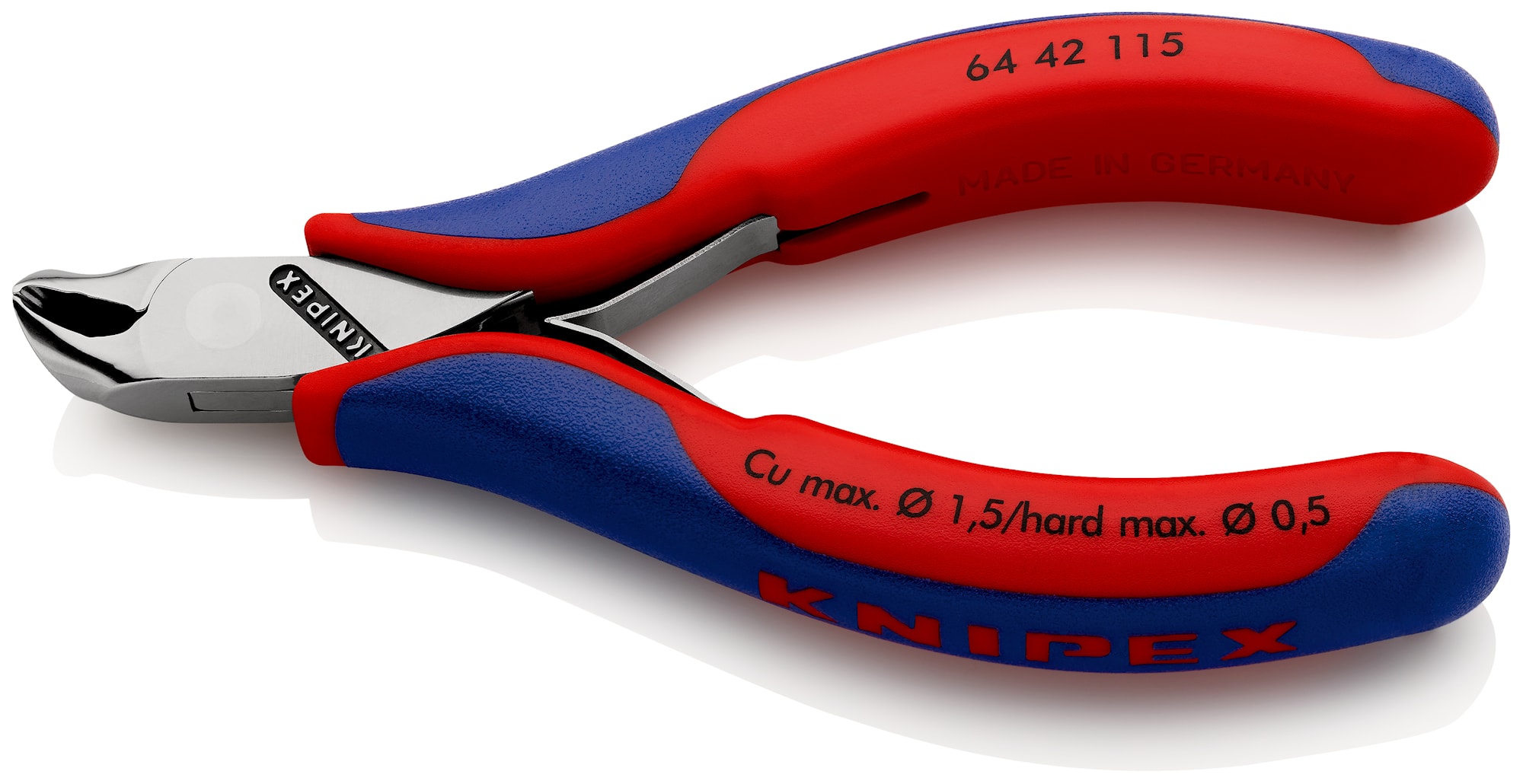 Knipex Elektronikändavbitare 6442115 115mm, med liten fasett, vinklade käftar 27gr