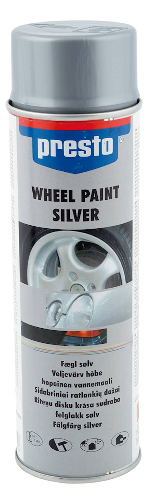 Presto Akrylsprayfärg för fälgar Silver 500ml