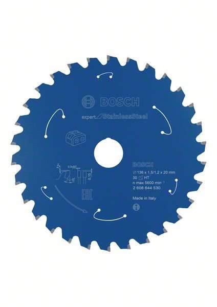Bosch Expert for Stainless Steel-sirkelsagblad for batteridrevne sager 136x1,5/1,2x20 T30