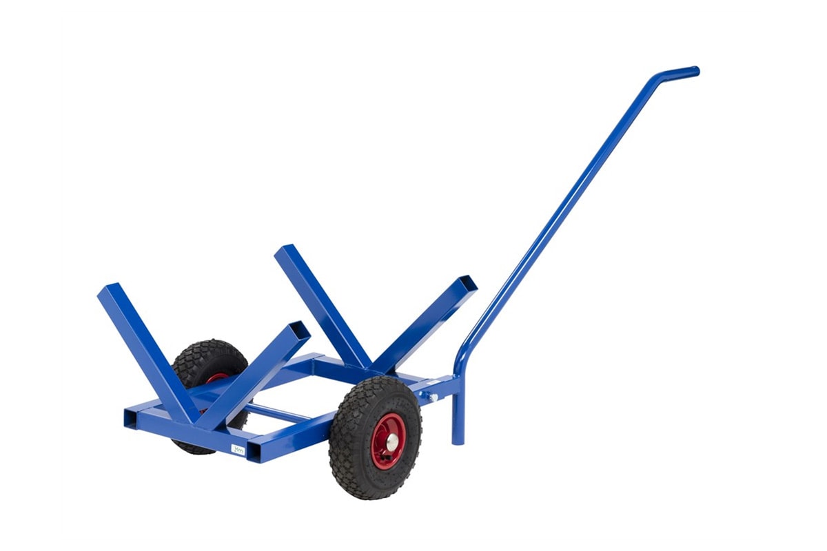 Pitkäkuormavaunu KM215PF, 1600x600x750 mm, 200 kg, sininen, puhkeamattomat pyörät