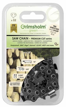Grimsholm 14" 52dl 3/8"P 1.3mm Premium Cut Motorsågskedja