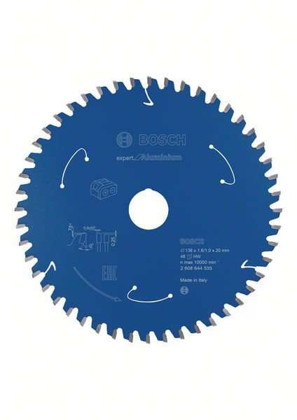 Bosch Expert for Aluminium-sirkelsagblader for batteridrevne sager 136x1,6/1x20 T48