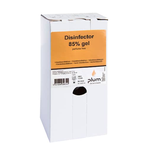 Plum Hånddesinfektion Plum Gel 85% 1,0L Bag-in-box
