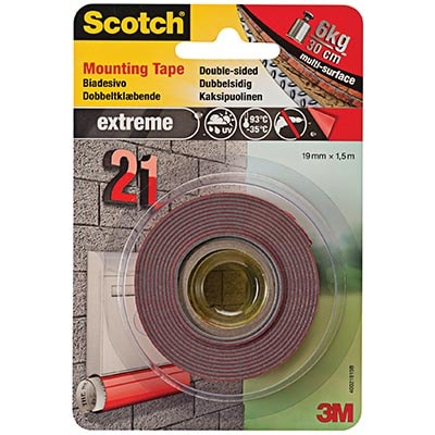 Scotch Extreme monteringstejp 19mmx1,5m, grå