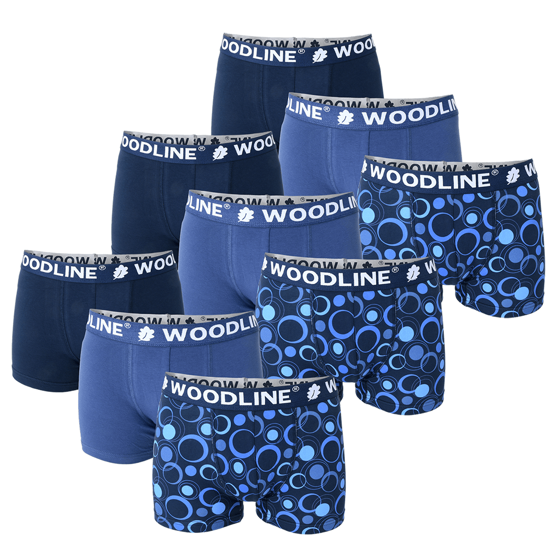 Woodline Boxerkalsong Blå 9-pack