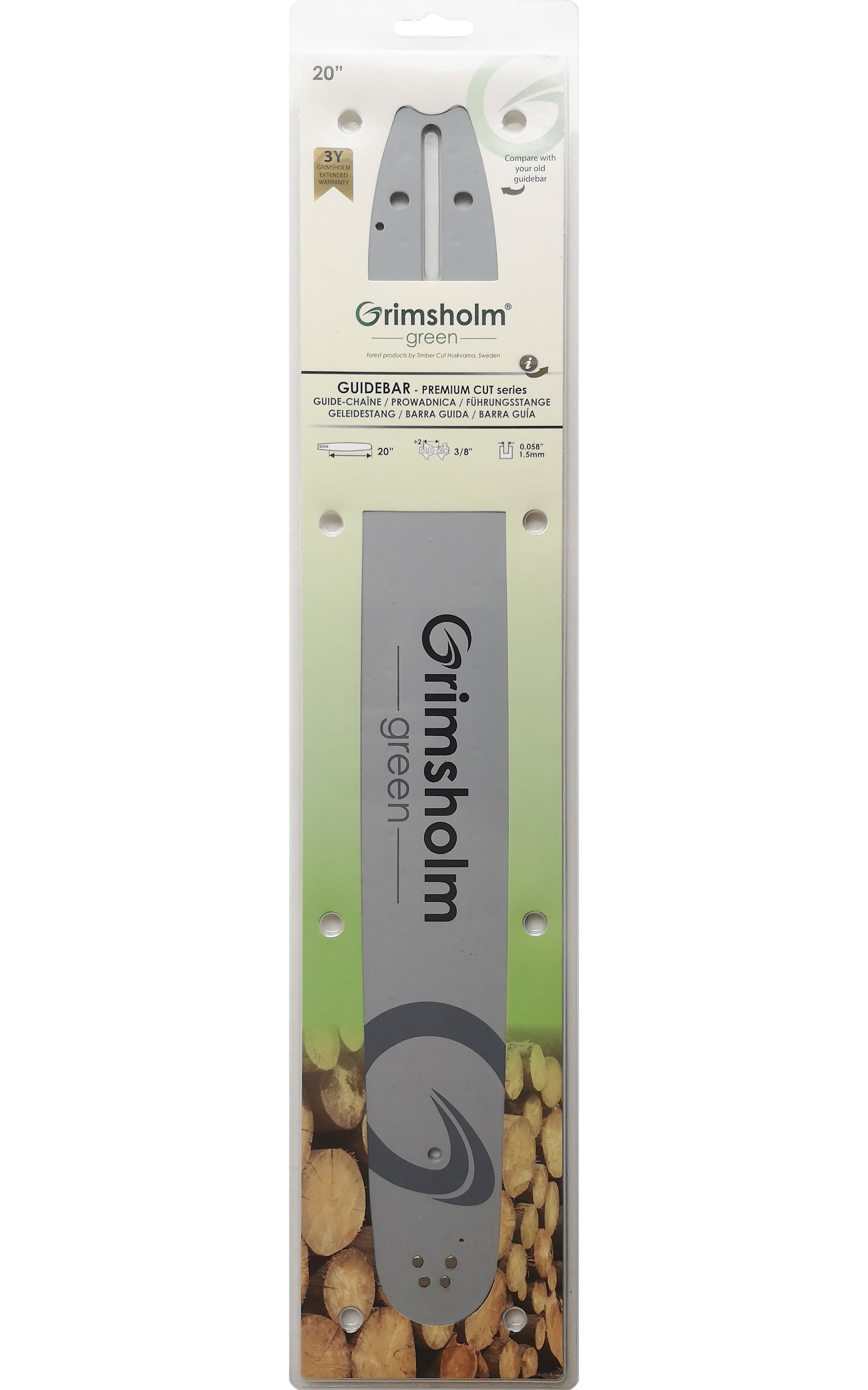 Grimsholm 20" 3/8" 1.5mm Premium Cut Motorsågssvärd -