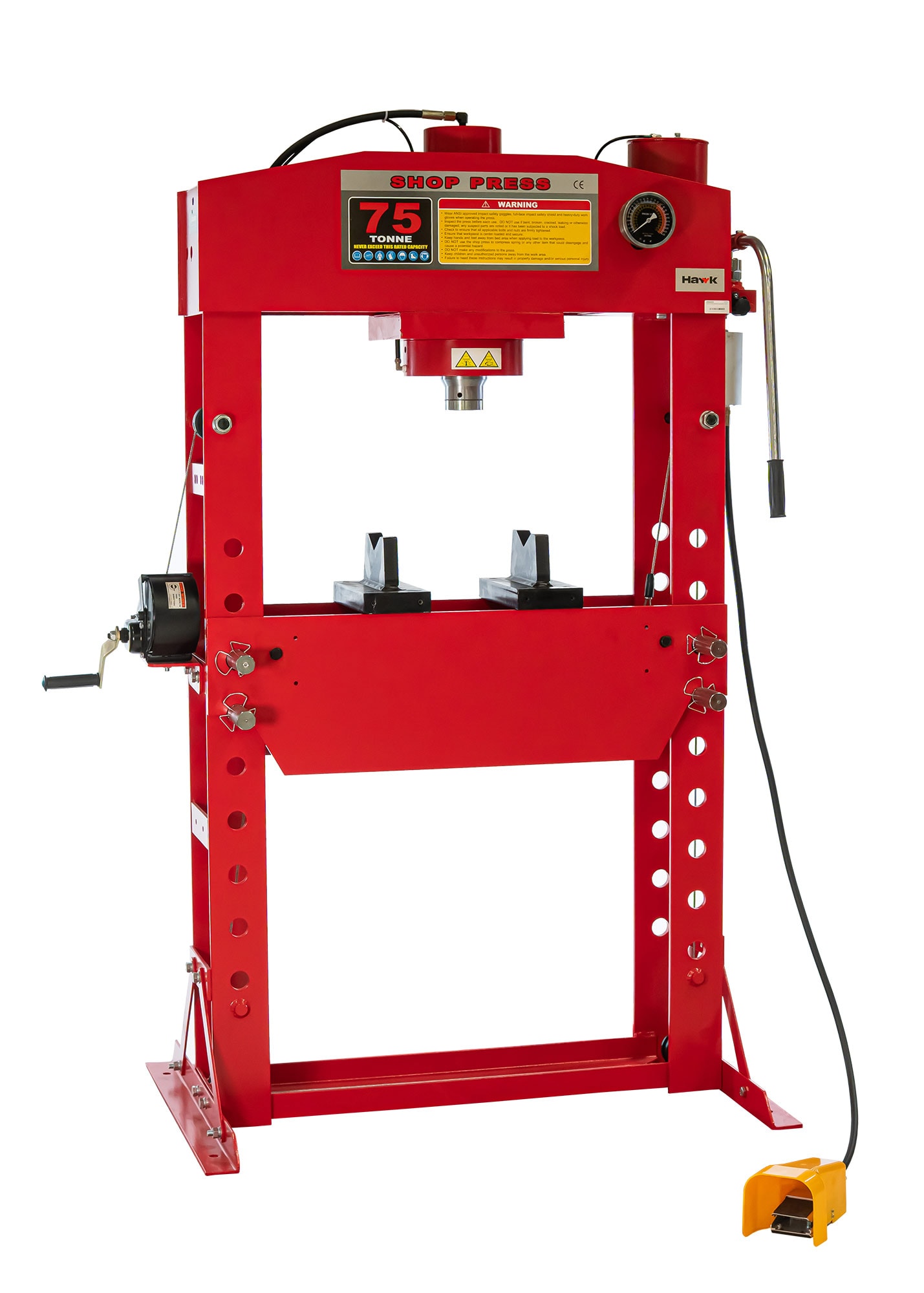 Hawk verkstedpresse hydraulisk, 75 tonn