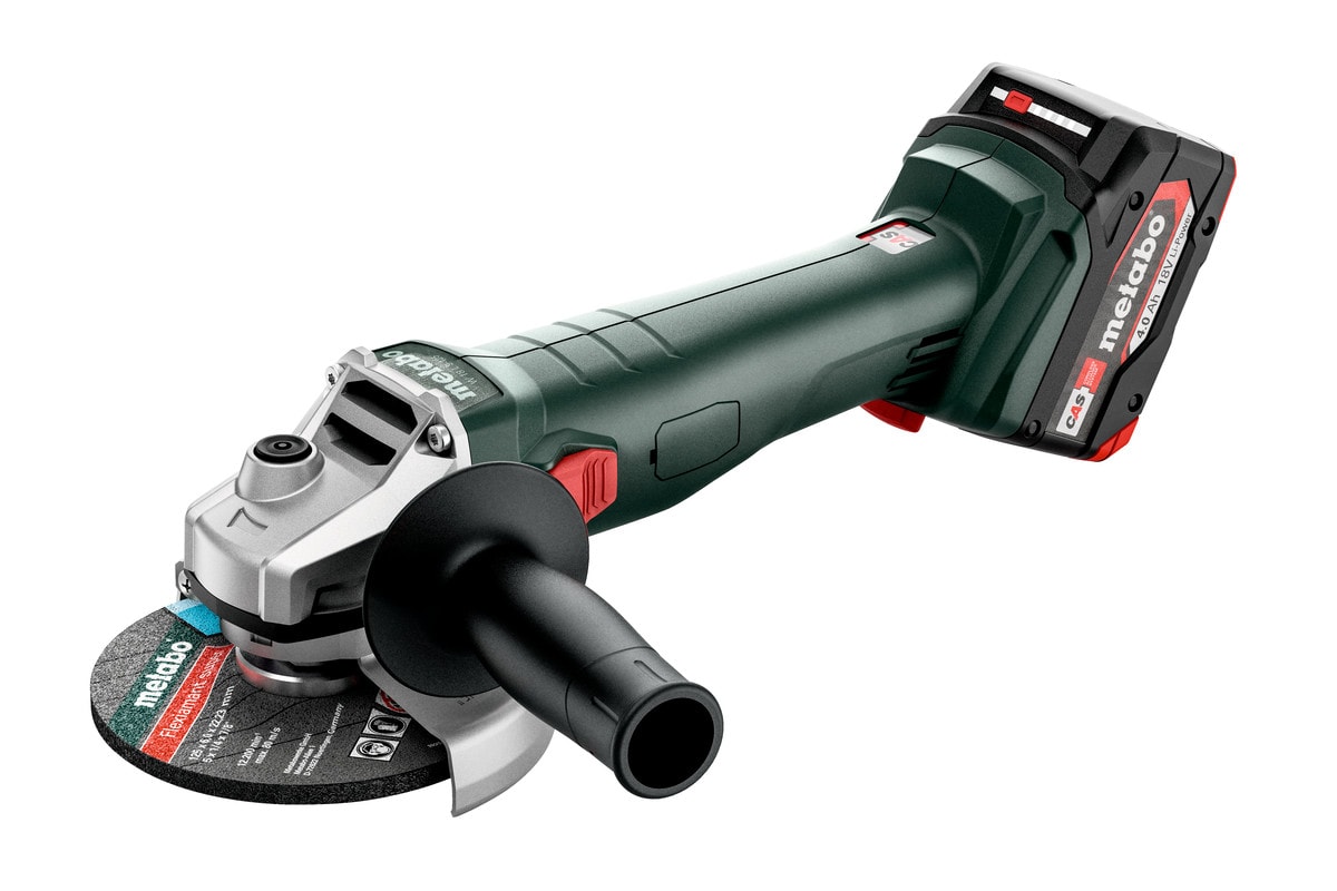 Metabo Vinkelslip W 18 L 9-125 med 2x4Ah batterier och laddare