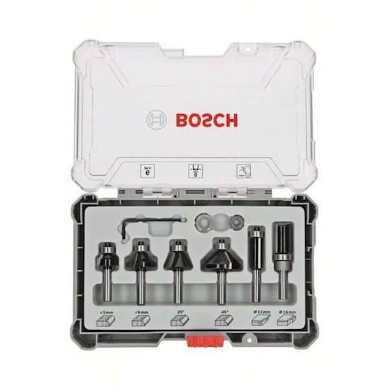 Bosch Sett med fresejern, 6 deler, profilering, 8 mm skaft