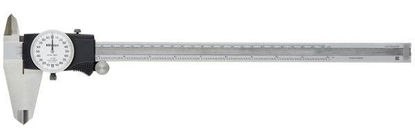 Mitutoyo skyvelære 505-749 med måleinstrument 0-12 tommer, 0,001 tommer, 0,2 tommer/omdreining, flat pinne, friksjonsrulle
