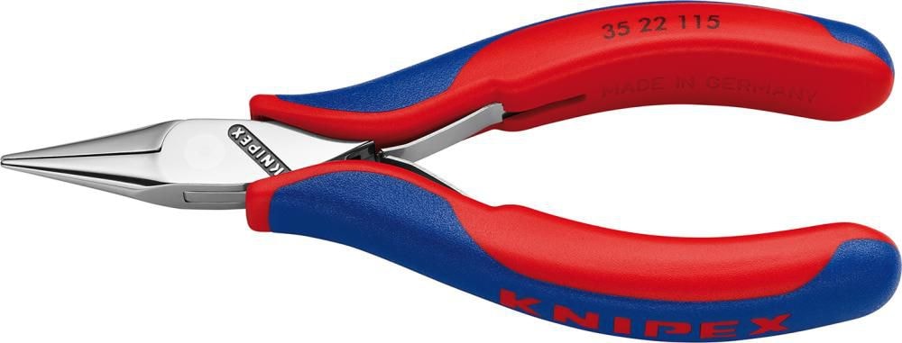 Knipex Elektroniktång 3522115 115mm, flata, runda käftar, slät gripyta