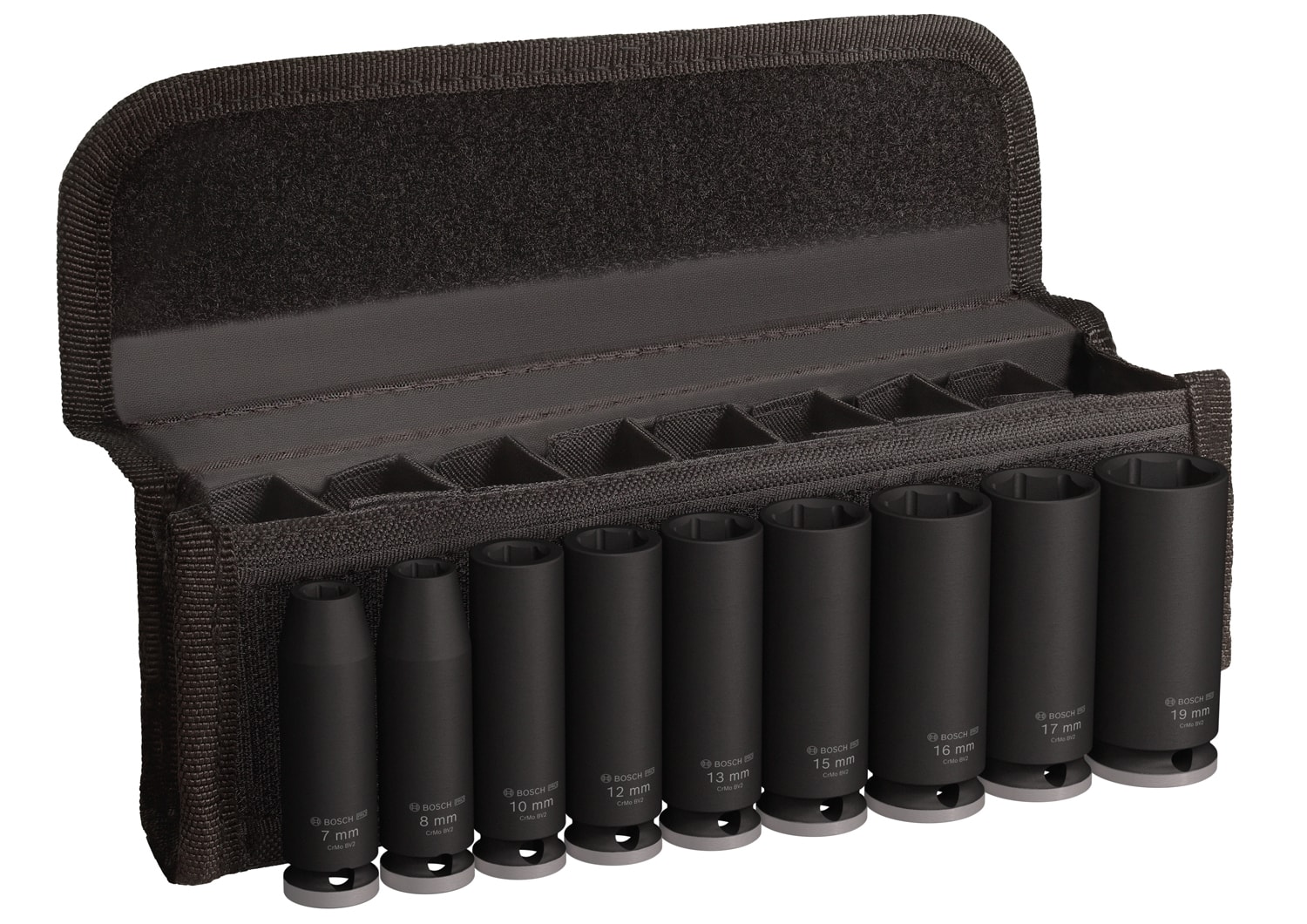Bosch Hylsset 3/8T 7-19mm L60mm 9-pack