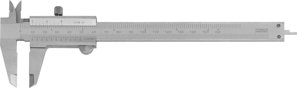 Format Skjutmått med gängtabell, skruvlåsning, rostfritt