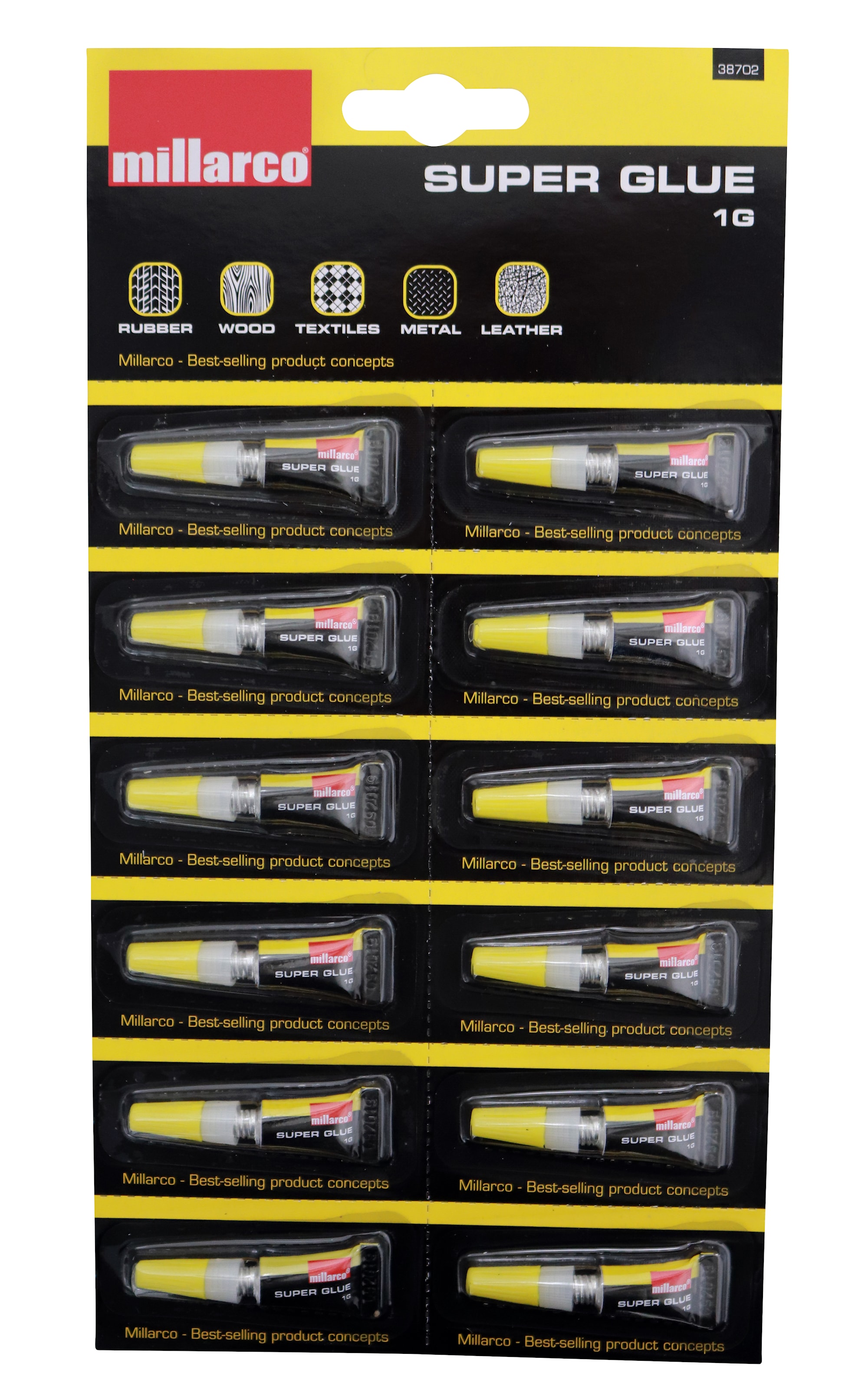 Millarco® snabbhärdande superlim 12 x 1 gram