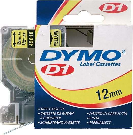 Dymo Märkband Nr. 45018, Svart/Gult, 12mmx7m -