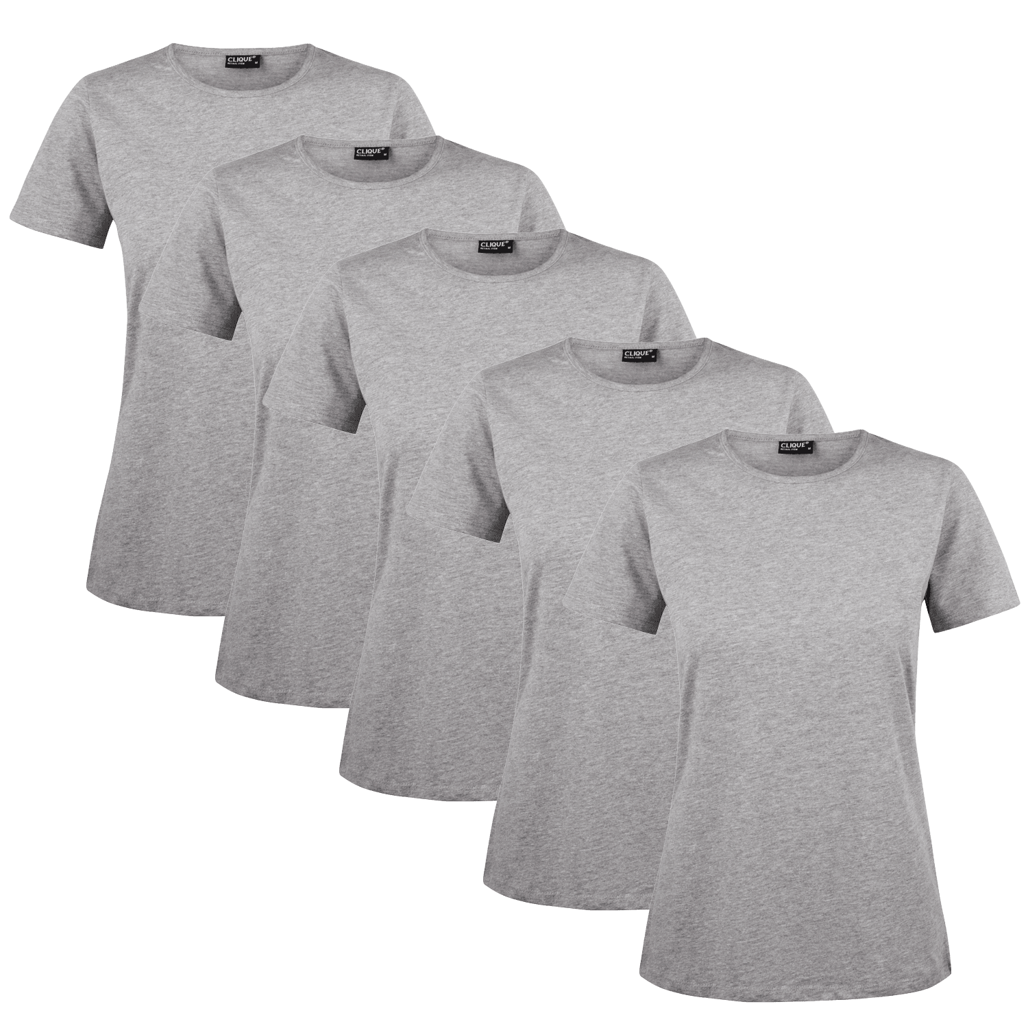 Clique T-shirt Dam 5-pack Grå Melange