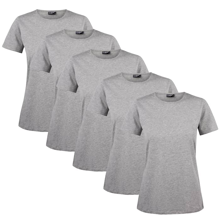 Clique T-shirt Dam 5-pack Grå Melange