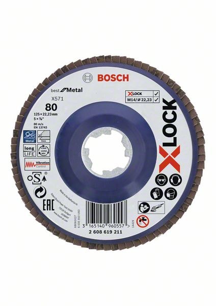 Bosch 2608603719 Plateau à lamelle X431 standard for metal 125 x 22,23 mm 120 