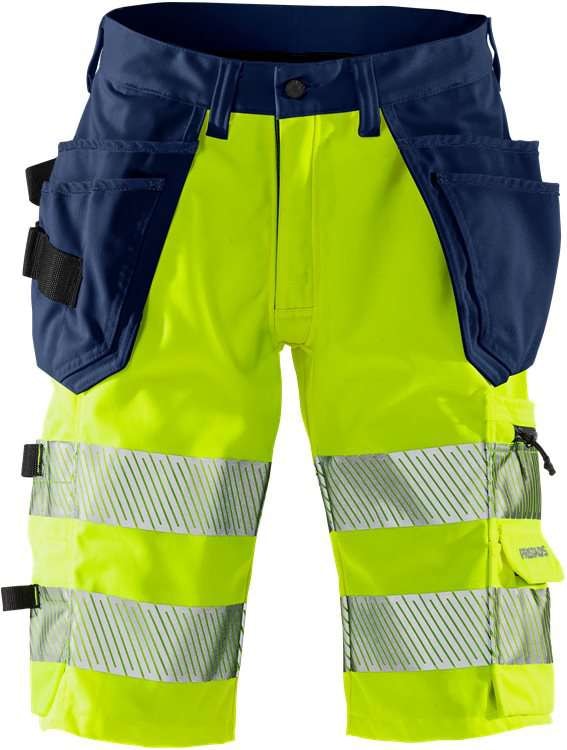 Fristads Shorts stretch, høy synlighet, klasse 1 2509 PLU Hi-Vis Gul / Marineblå C52