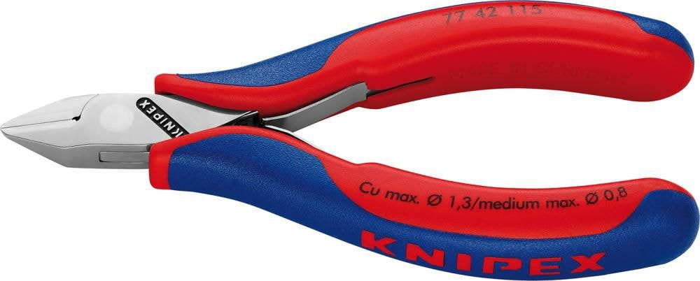 Knipex Elektronikavbitare 7742115 115mm, utan fasett, spetsigt huvud