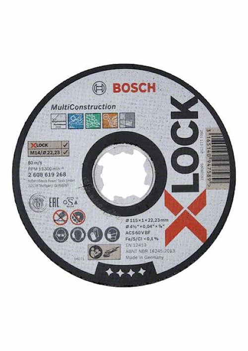 Bosch X-LOCK Multi Material, til lige snit