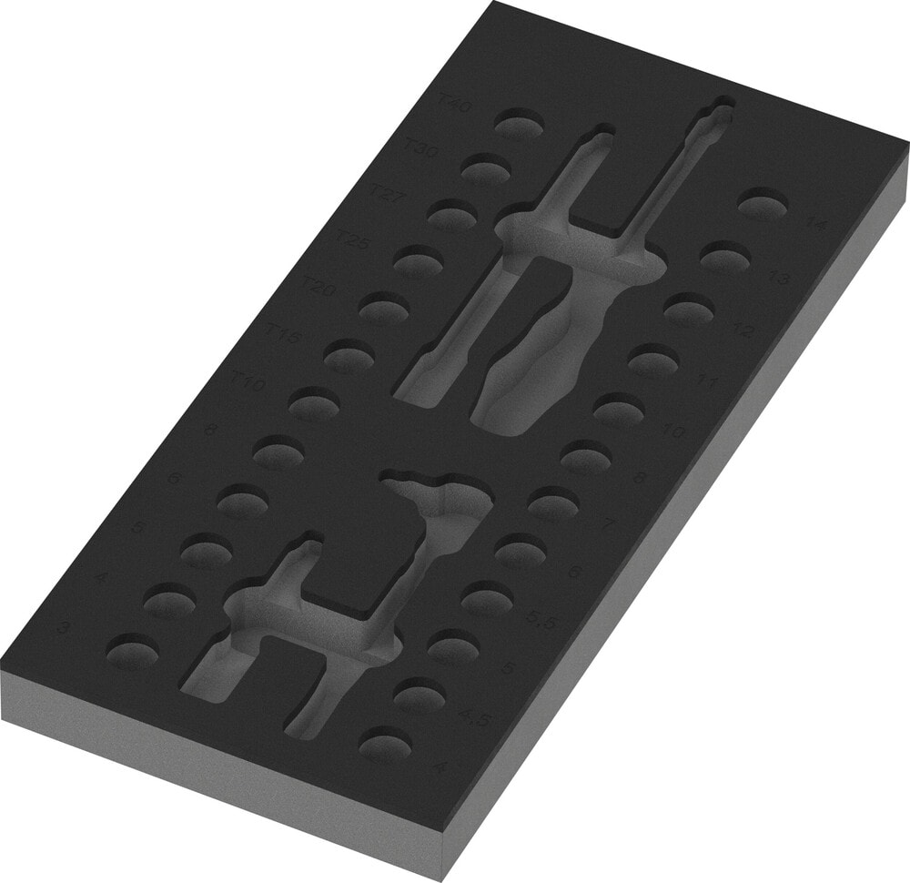 Wera 9827 skumgummiinsats 8007 A VDE Zyklop VDE spärrhandtagssats 1, 1/4", utan verktyg