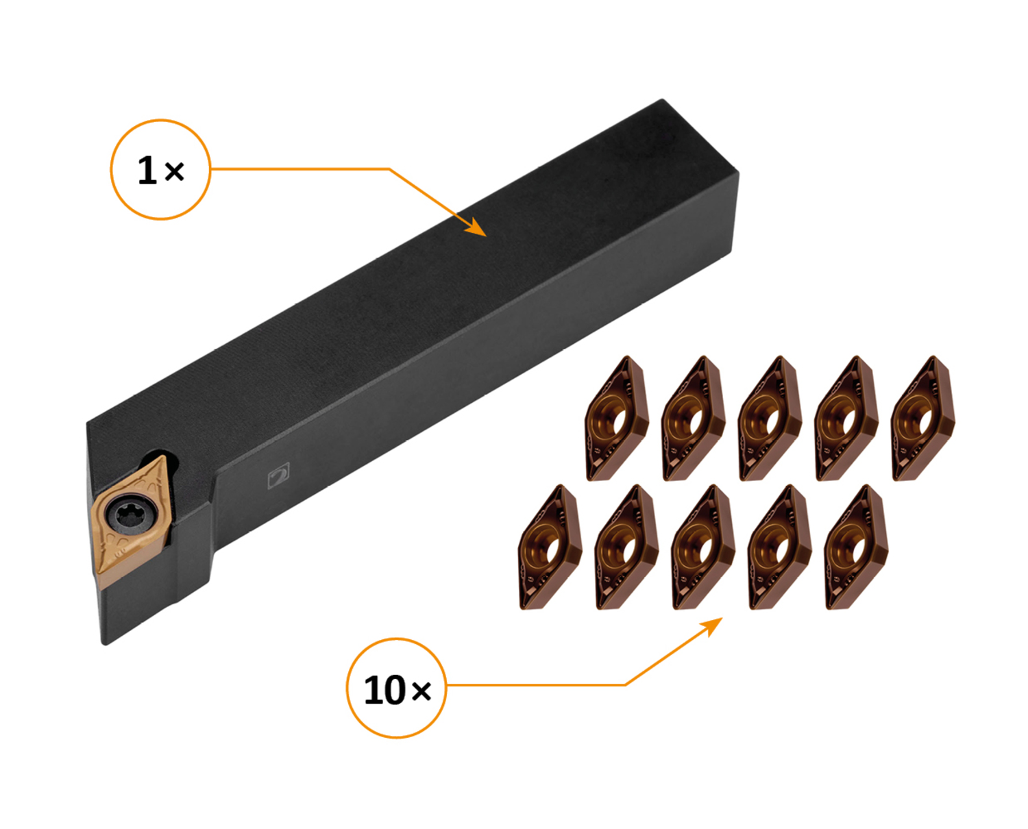 Pramet dreiebenksett KITSDJCR-20-118-FM-T8430, for utvendig dreiebenkarbeid