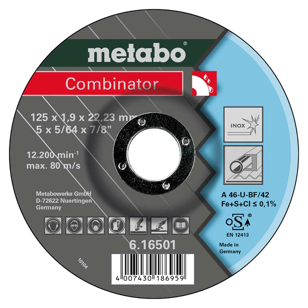Metabo Kapskiva Combinator 125x1,9x22,23mm Inox A46U Typ 42