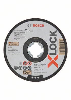Bosch X-LOCK Standard for Inox, 10 x 115 x 1 x 22,23 mm, rett skjæring