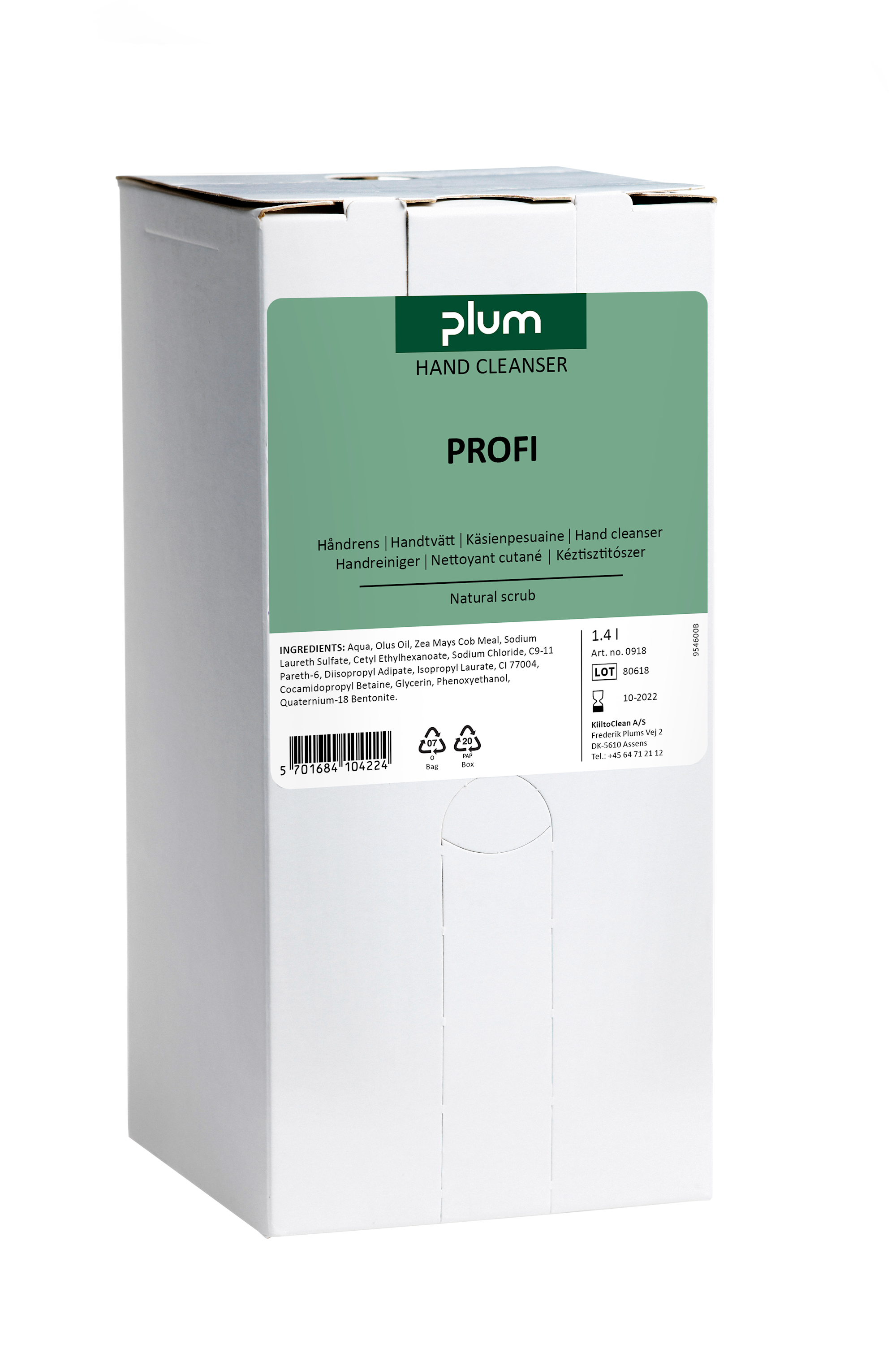 Plum Käsienpuhdistusaine Plum Profi 1,4 l, Bag-in-Box