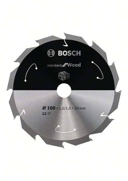 Bosch Sågklinga Standard for Wood 160×1,5/1×20mm 12T