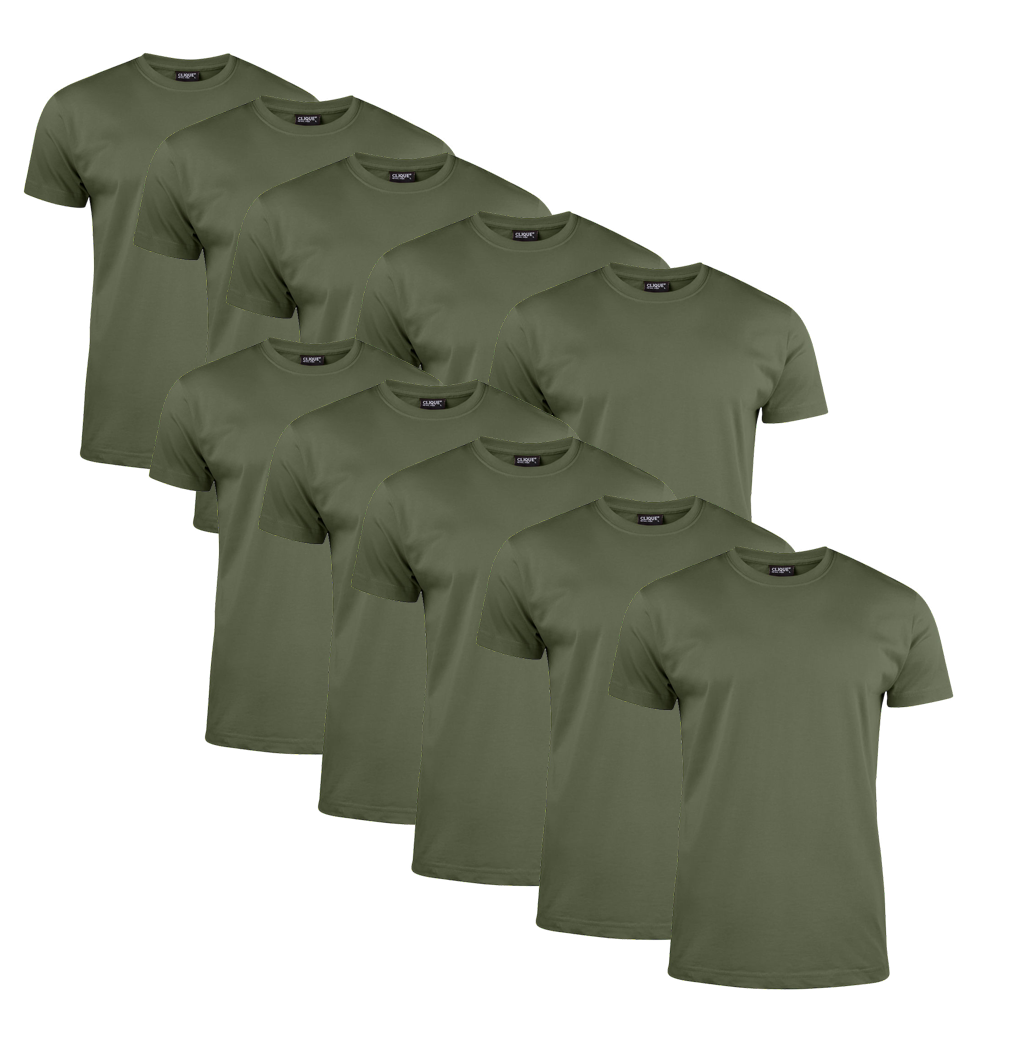 Clique T-shirt Herre 10-pak Army Green