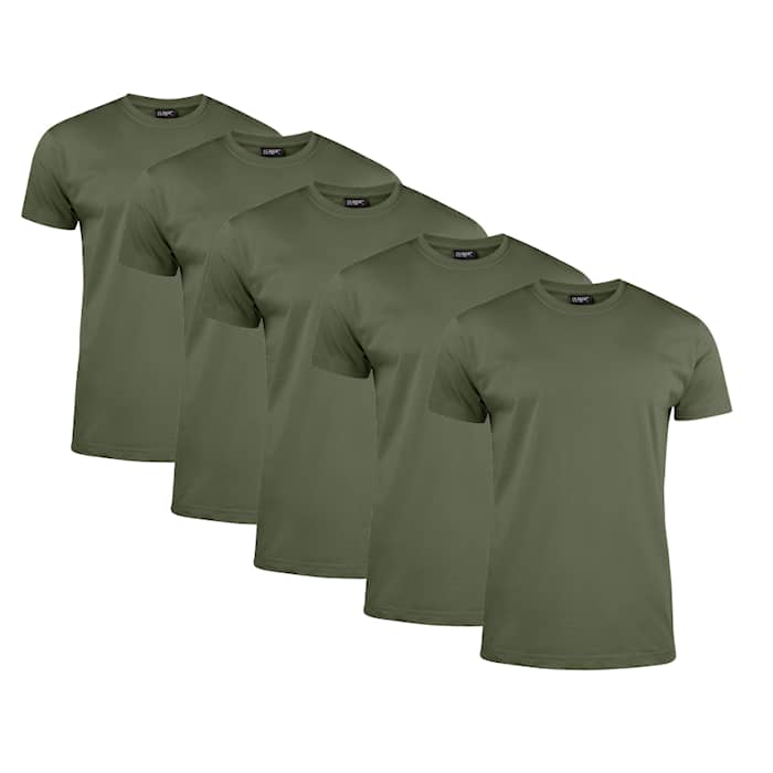 Clique T-paita Miehet 5 kpl Army Green
