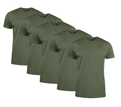 Clique T-shirt Herr 5-pack Army Green