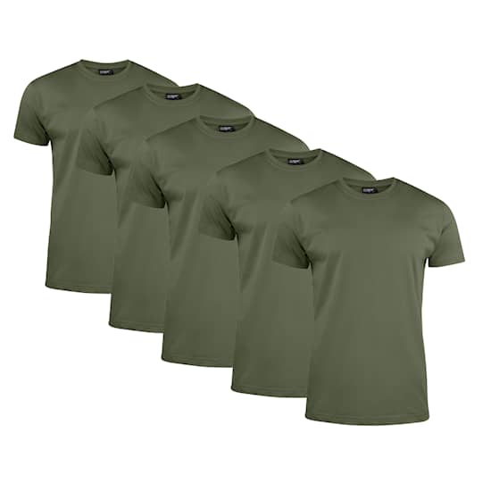 Clique T-skjorte menn 5-pakning armygrønn