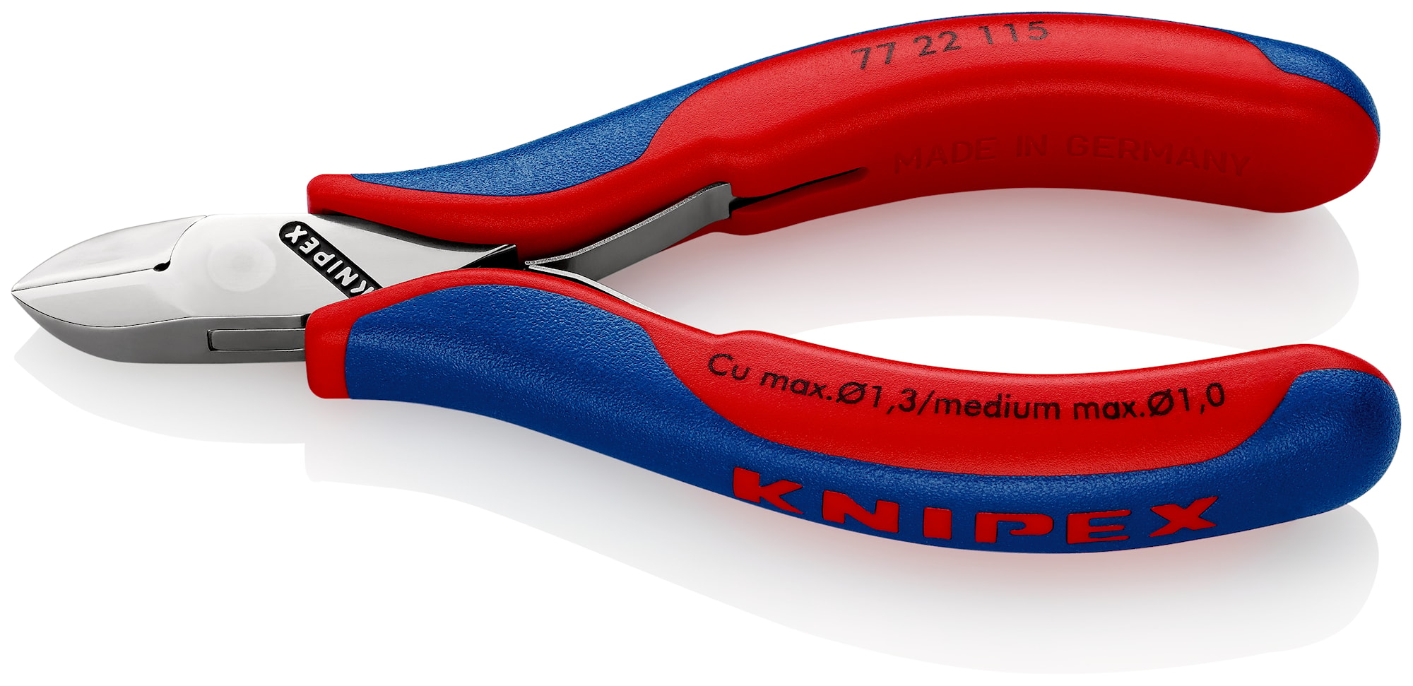 Knipex Elektronikavbitare 7722115 115mm, utan fasett, rundat huvud