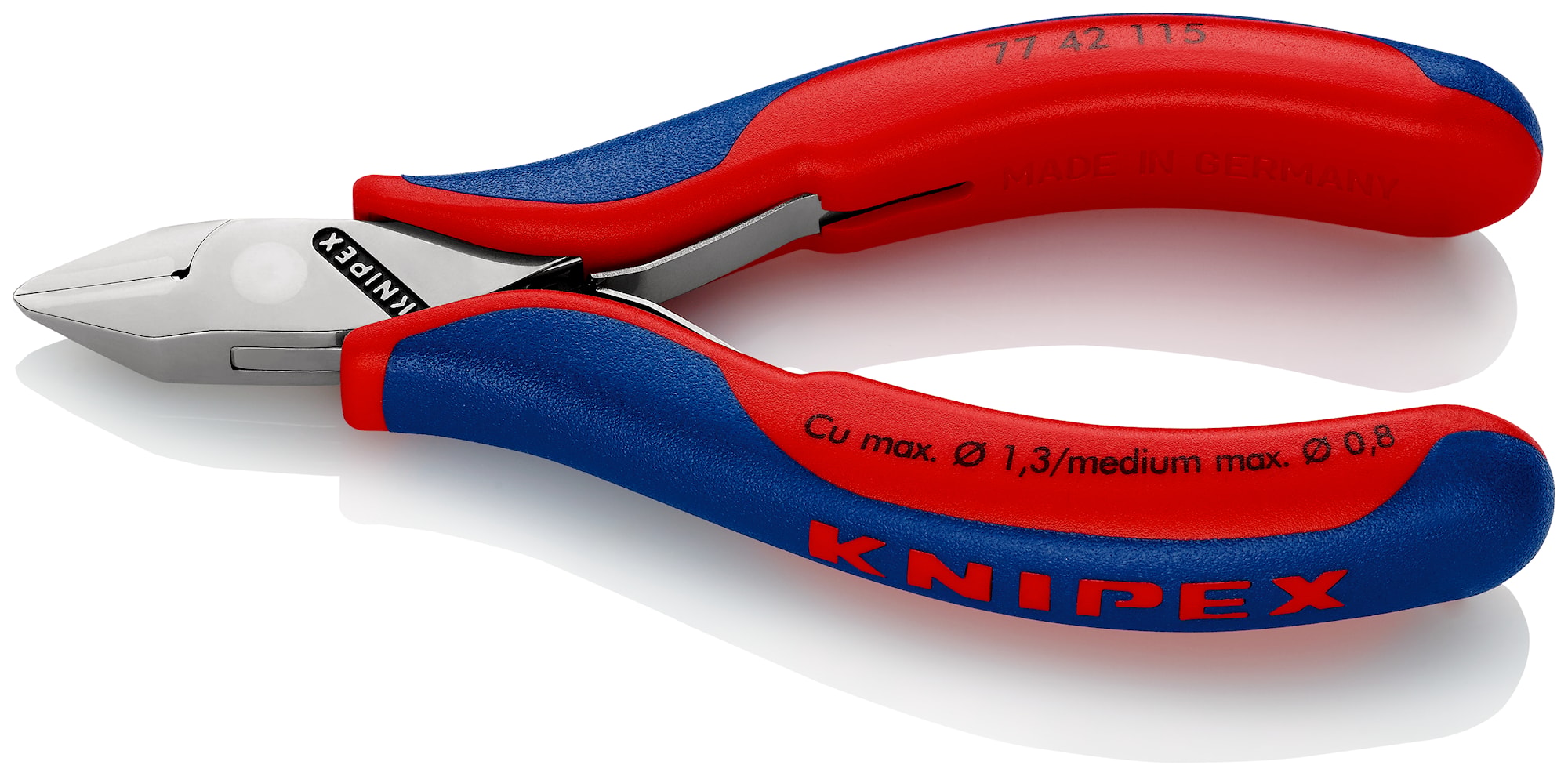Knipex Elektronikavbitare 7742115 115mm, utan fasett, spetsigt huvud