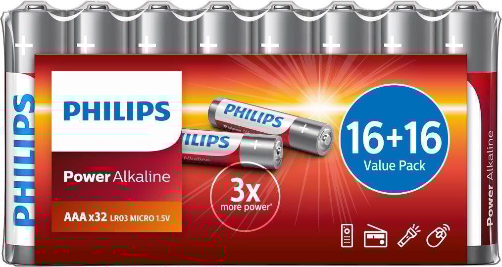 Philips Batteri Power AAA/LR03 32-pack
