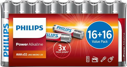 Philips Batteri Power AAA/LR03 32-pack