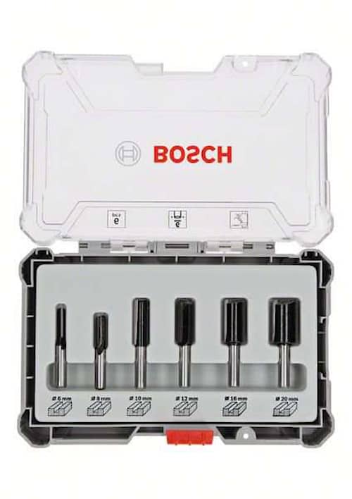 Bosch Fræserjernssæt, 6 dele, holder til notfræser på 6 mm