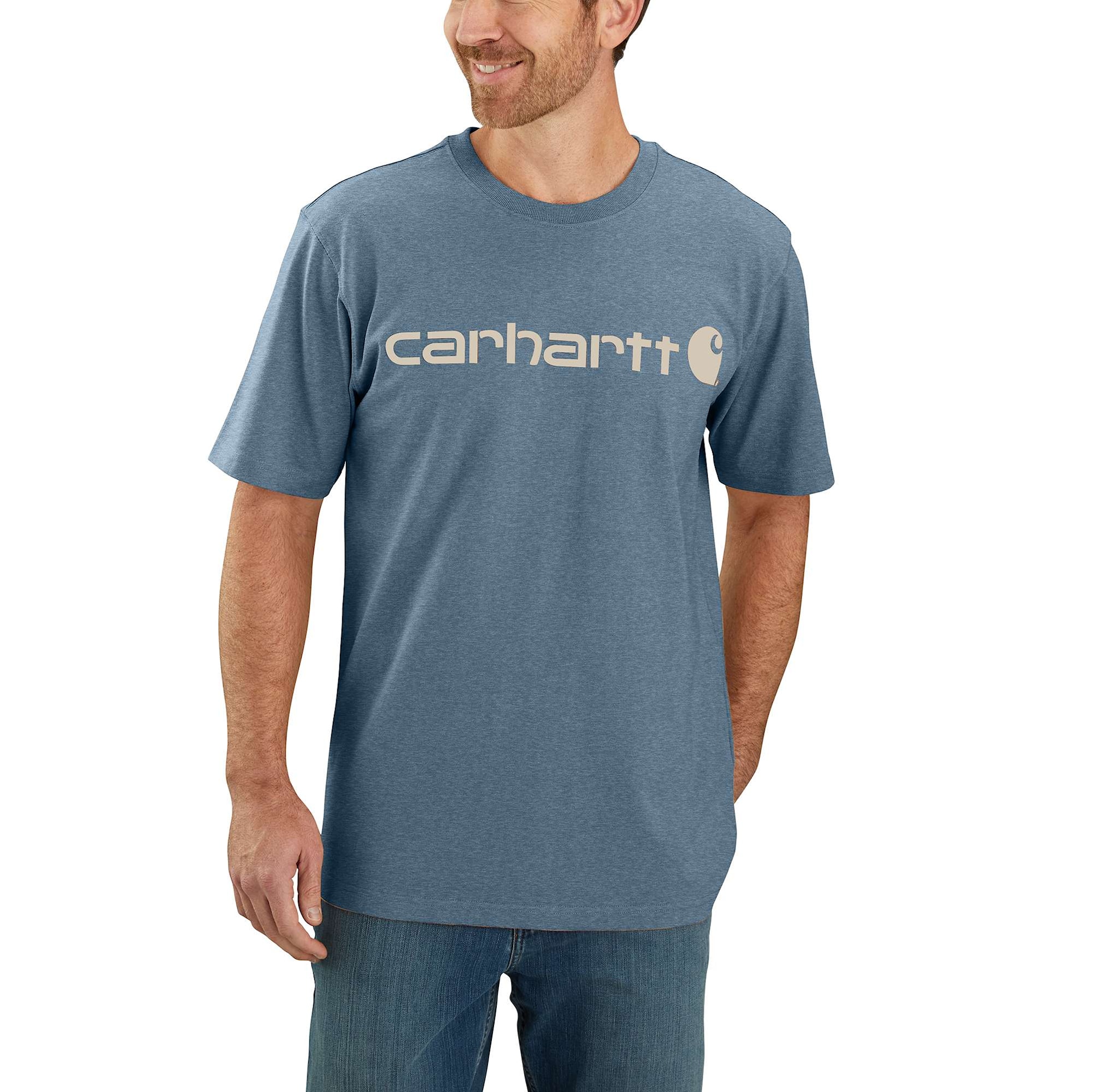 Carhartt Core logo T-shirt s/s, Herr, Thundercloud heather