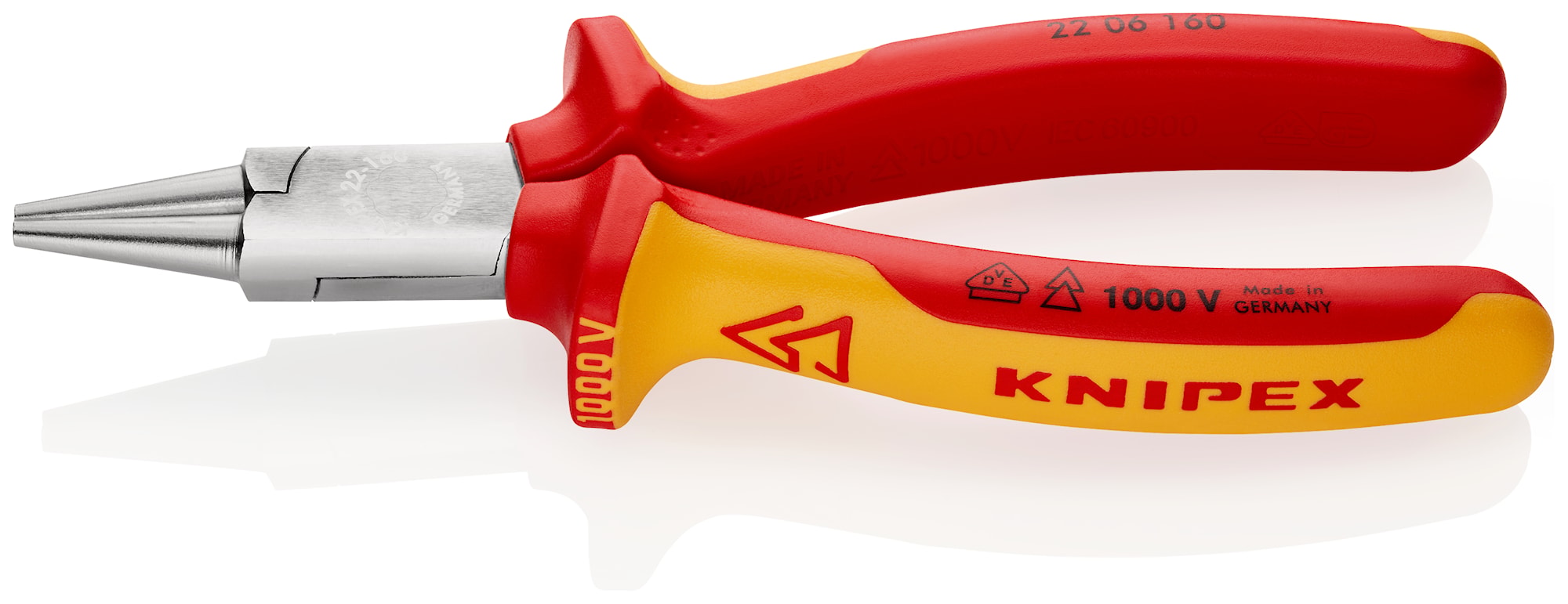 Knipex Rundtång 2206160 160mm VDE, kromad