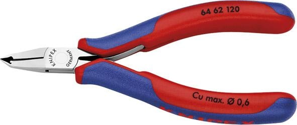 Knipex Elektronikändavbitare 6462120 120mm, med liten fasett, smalt huvud, vinklade käftar 65gr