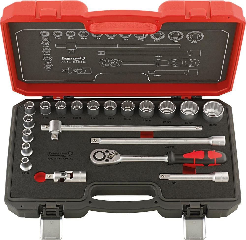 Format Hylsyavainsarja 1/2, 12-kulma, 20 osaa