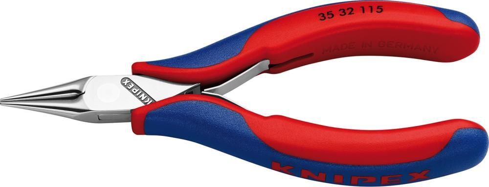 Knipex Elektroniktång 3532115 115mm, spetsiga runda käftar, slät gripyta